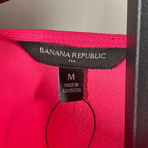 NEW Banana Republic Shirt Womens Medium pink ruffle blouse preppy colorful - Picture 4 of 9